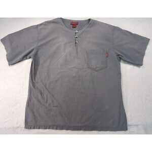 Basix U.S.A Lifestyle Women's Faded Gray Button Pullover Top XL Made In Russia